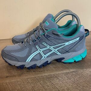 Size 7.5 Asics Gel Sonoma Womens 9 Trail Running Shoes Gray Turquoise sneakers
